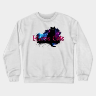 I Love Cats - Galaxy Crewneck Sweatshirt